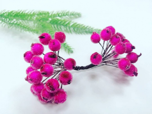 Тычинки "Рябина" Розовая, 40 шт, ягода 1см