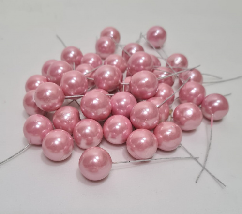 Тычинки. Жемчуг на ножке. Цвет розовый перламутр