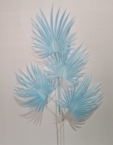 Флористическая трава. Ветки пальмы. Упаковка 3 шт.Высота 88 см. Цвет голубой. фото 2