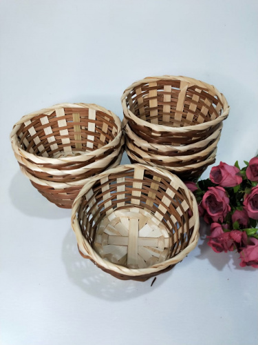 Корзина плетёная из природного материала без ручки мал.