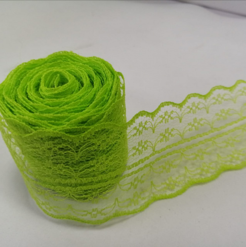 Кружево "зеленое" 1шт, ширина 4,5 см, длина 4,5 м