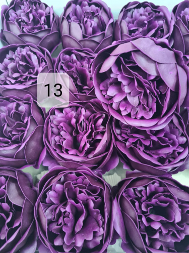 Пионы номер 13. Цвет Марсала. Упаковка 16 шт. Размер цветка 8*8 см.