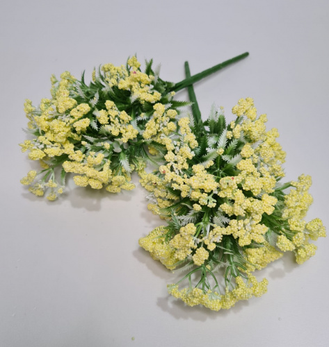 Искусственная травка. Набор 2 букета. Кашка цветок. Цвет желтый.