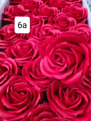 Мыльные розы 5 слоёв.    Номер 6а красный. Бутон 7*7 см. Упаковка 25 шт.