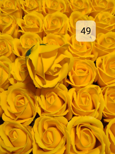 Декоративные розы 3-х слойные. Номер 49 Бутон 5 см. Искусственные