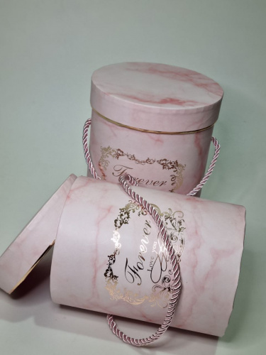 Набор коробок 2в1 . Цвет розовый мрамор фото 2