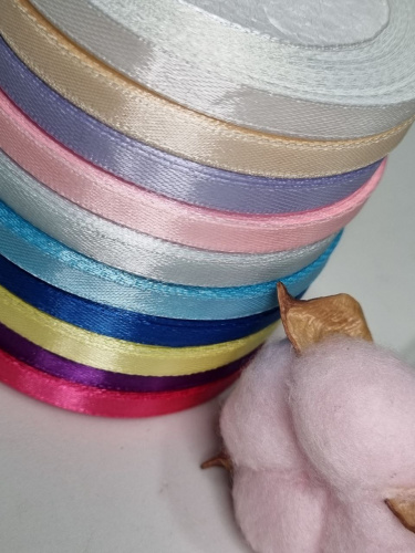 Лента атласная 0,6 см. Микс. Упаковка 10 шт. фото 2