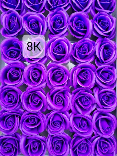 Декоративные розы 3-х слойные.  Номер 8к ярко - фиолетовый. Бутон 6 см. Искусственные