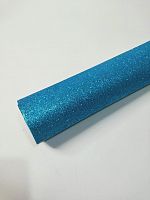 Фоамиран 2мм глиттерный голубой  размер 40*60 уп-8 листов
