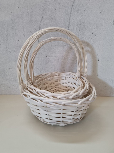 Набор круглых корзин 3в1. Белый