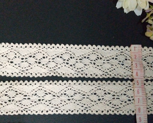 кружево льняное 4 см бежевый 10 ярдов