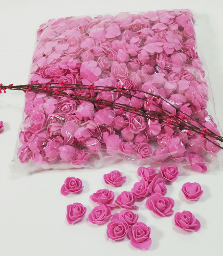 цветы фоамиран 3.5 см малиновый (приблизительно 500 шт)