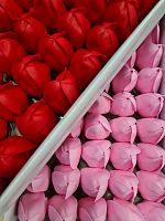 Набор мыльных тюльпанов. Цвет красный/розовый. Упаковка 50 шт (25/25).