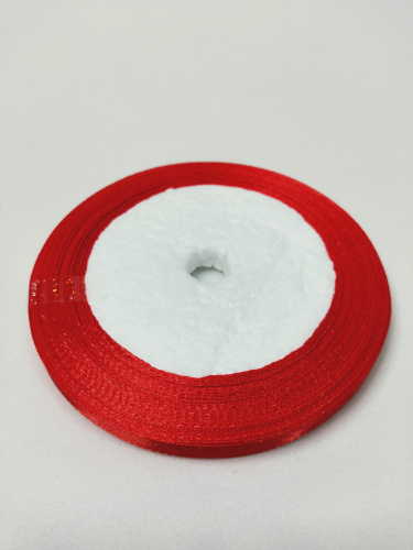 Лента атласная 0,6см 25 ярдов "Красная"