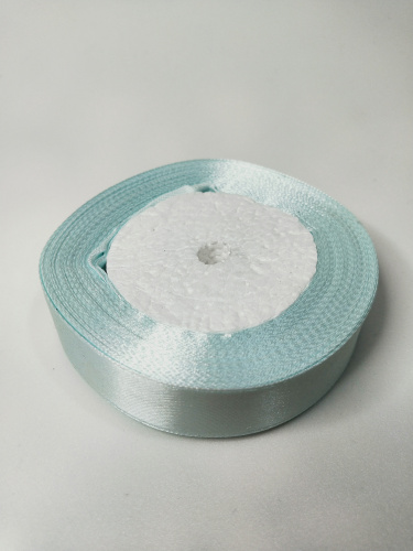 Лента атласная 2см 25 ярдов "Бледно-голубая"