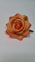 Искусственные цветы.  Голова розы. Упаковка 10 шт. Размер 7 см, высота 5 см. Цвет оранжевый