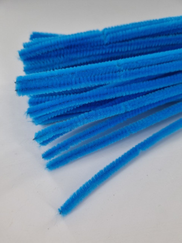 Синельная проволока ярко-синяя. Размер: длина 30 см объем 5мм.