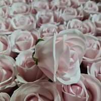 Мыльная роза крупная. Бутон 6 см. Цвет бледно розовый Упаковка 50 шт. 