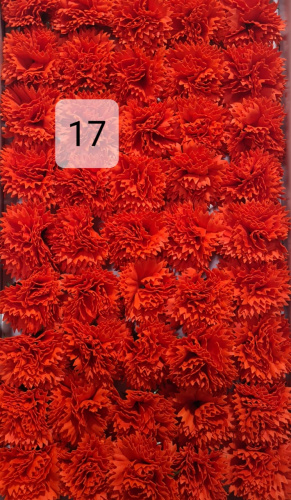 Декоративные цветы Гвоздика. Цвет морковный. Номер 17. Упаковка 50 шт.