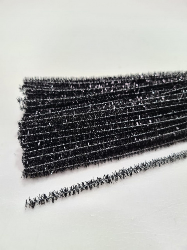 Синельная проволока 100 шт. Цвет черный блестящий Синельная проволока 100 шт. Цвет черный блестящий