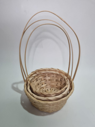 Набор флористических плетёных корзин 3в1. Из природного материала. 