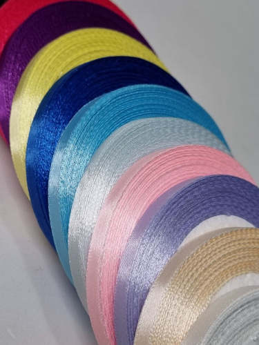 Лента атласная 0,6 см. Микс. Упаковка 10 шт. фото 4