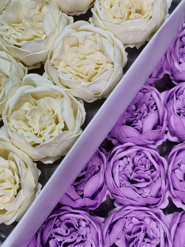 Набор пионов микс 7/10. Цвет Кремовый/ Сиреневый