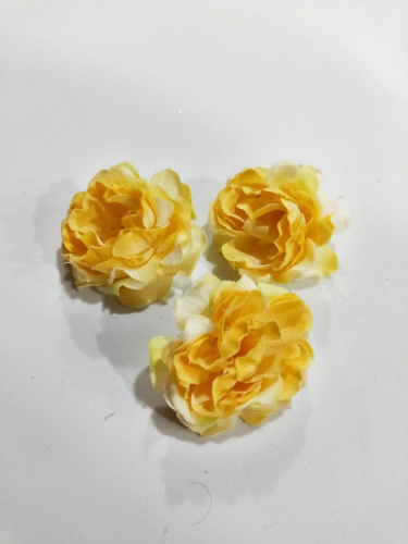 Пионовидная роза №7. Жёлтый.Ткань 5 см. Упаковка 10 шт