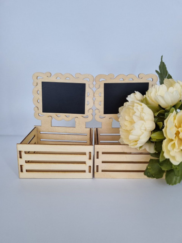 Кашпо декоративное для комплимента. Доска с ажурным ободком 2 шт.  Размер 10*7,5*5 см