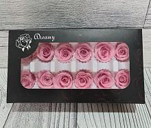 Розы стабилизированные.  Размер 3-4 см.  Цвет розовый танго.