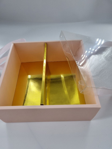 Коробка трансформер. Цвет персиковый, золотая середина.  фото 3