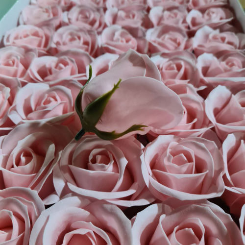  роза крупная. Бутон 6 см. Цвет бледно розовый Упаковка 50 шт.  фото 2