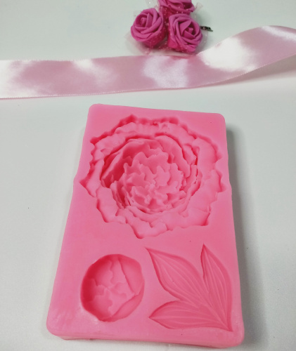 Молд Роза, бутон и листок, 13*8,5 см объемный. Молд Роза, бутон и листок, 13*8,5 см объемный.