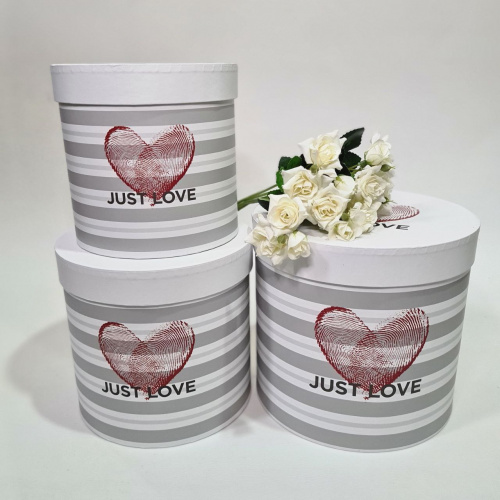 Коробка 3в1 рисунок отпечаток Сердце. Цвет белый