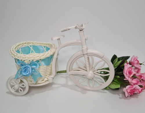 Велосипед кашпо ( большое колесо). Голубая