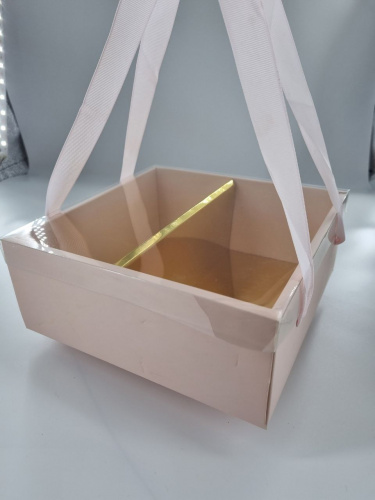 Коробка трансформер. Цвет персиковый, золотая середина.  фото 4