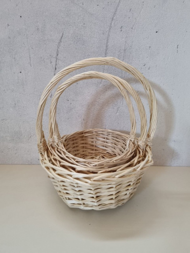 Набор круглых корзин 3в1. Цвет натуральный