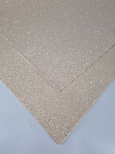 Фоамиран 2 мм глиттерный. Цвет бежевый. Размер 40*60 см. Упаковка -10 листов . фото 2