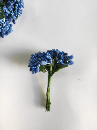Тычинки для флористики синие, связка 1шт