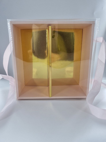 Коробка трансформер. Цвет персиковый, золотая середина.  фото 2