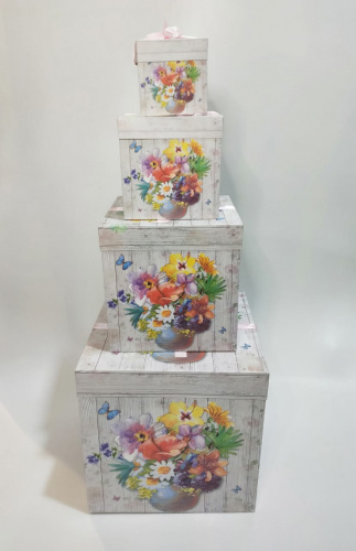 Набор раскладных коробок 4в1. Полевые цветы