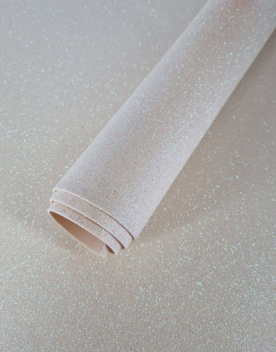 Фоамиран 2 мм глиттерный. Цвет бежевый. Размер 40*60 см. Упаковка -10 листов . фото 3