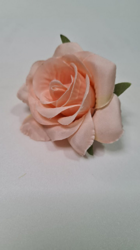Искусственные цветы.  Голова розы. Упаковка 10 шт. Размер 7 см, высота 5 см. Цвет персиковый
