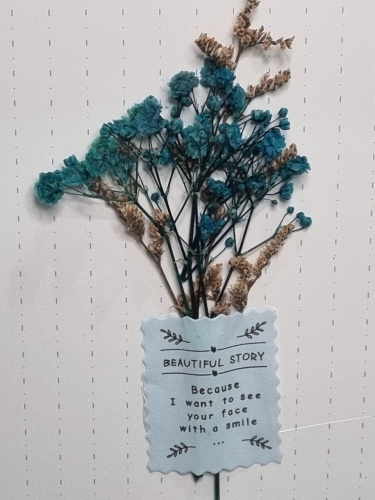 Набор коробок 3в1. С мини букетом из сухоцветов. Цвет синий. Материал плотный картон. фото 4