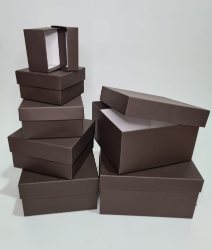 Набор коробок подарочных 7в1. Цвет коричневый. фото 2