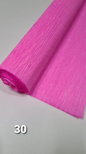 Гофрированная бумага. Номер 30. Цвет розовый неон. Ширина 50 см длина 250 см.
