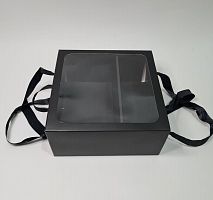 Коробка трансформер.  Цвет чёрный. Размер 20*20*9 см.