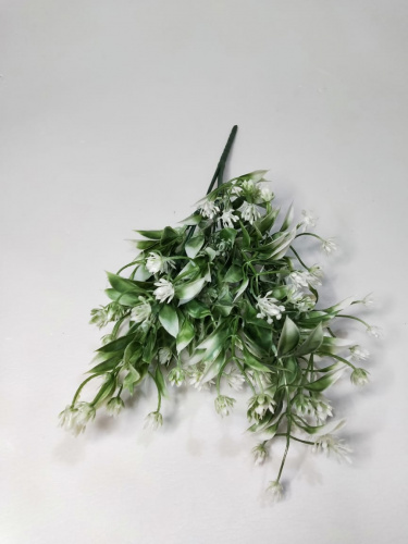 Флористическая трава №8 "Белая", 33 см. Упаковка 2 шт