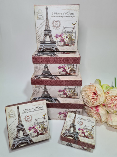 Набор коробок 6в1. Квадратные Париж.