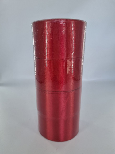 Лента атласная 5 см "Темно красная". Длина 22 метра. Упаковка 4 шт